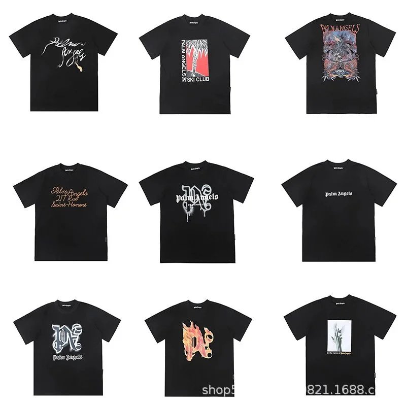 Palm Angels Black T-Shirts Collection for Men and Women