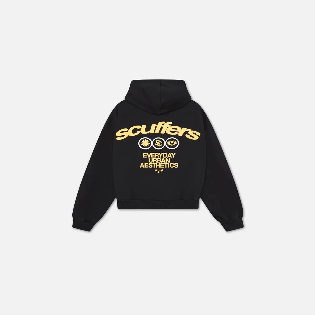 Scuffers Everyday Urban Aesthetics Hoodie Black Gold Print