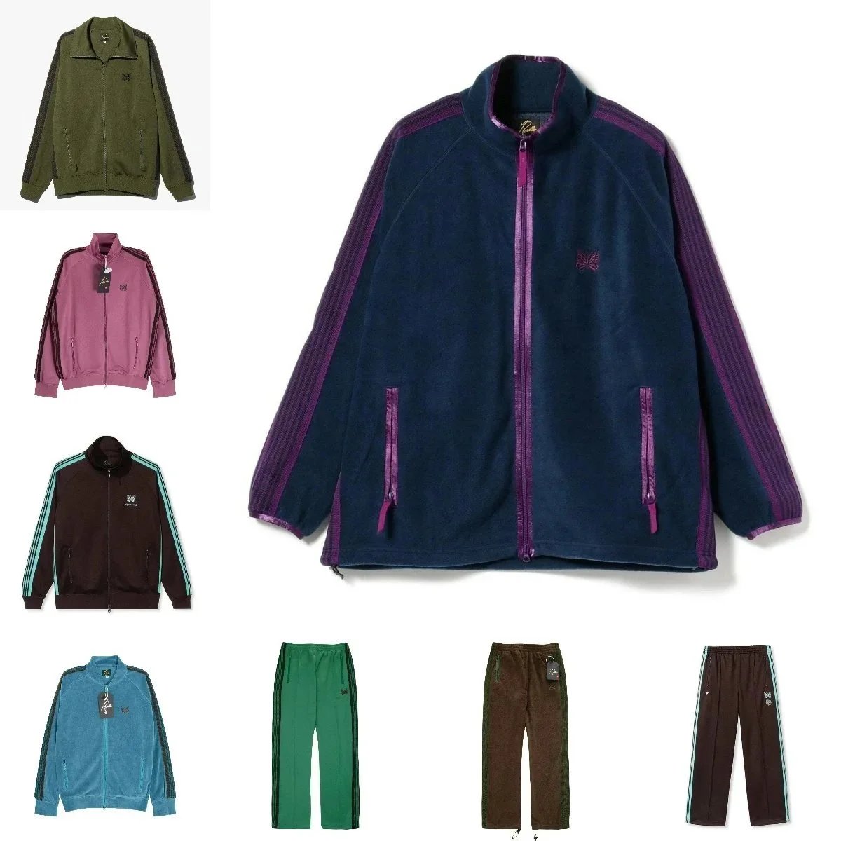 Butterfly Fleece Track Jacket and Pants Set for Table Tennis