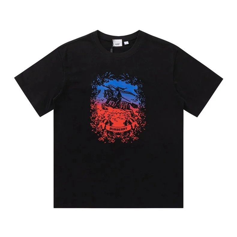 Burberry Black T-Shirt with Knight Graphic Print