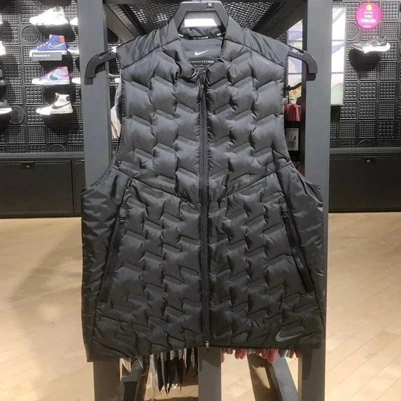 Nike Women's Puffer Vest Black Quilted Warm Winter Jacket