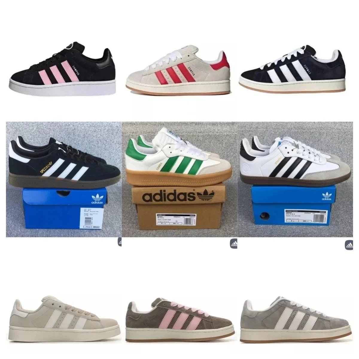 Adidas Campus Sneakers Classic Casual Shoes for Men and Women