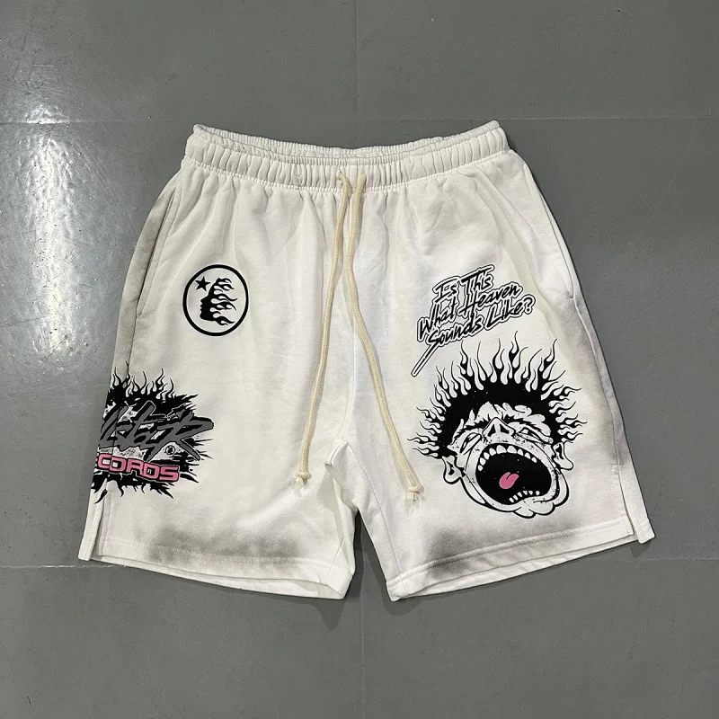 Lil Uzi Vert White Flame Print Shorts