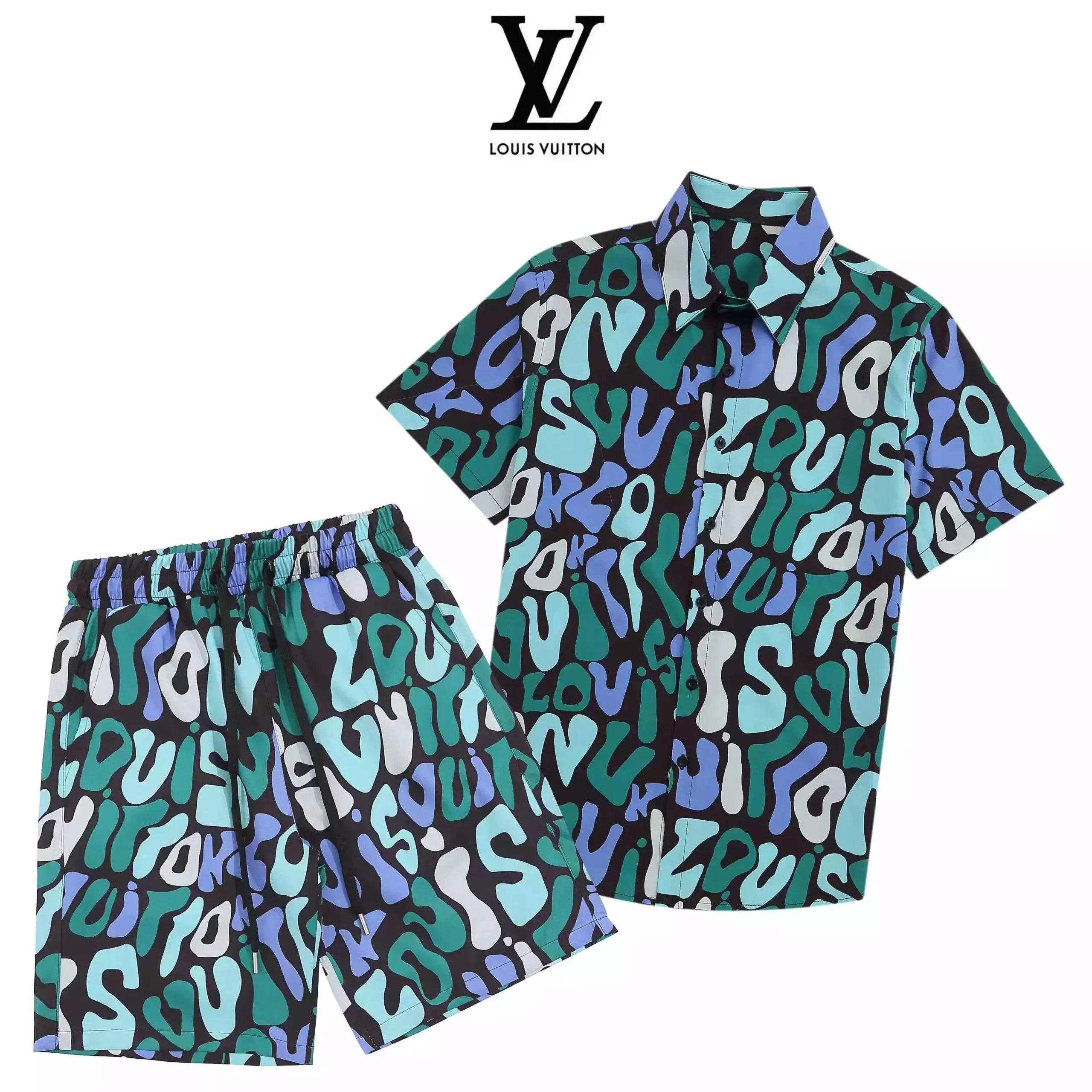 Louis Vuitton Printed Short Sleeve Shirt and Shorts Set