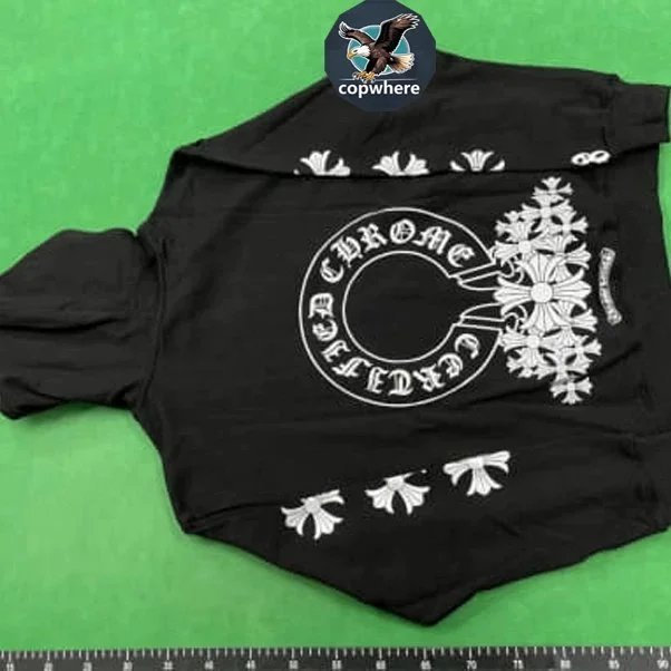 Chrome Hearts Black Hoodie with White Embroidery Logo