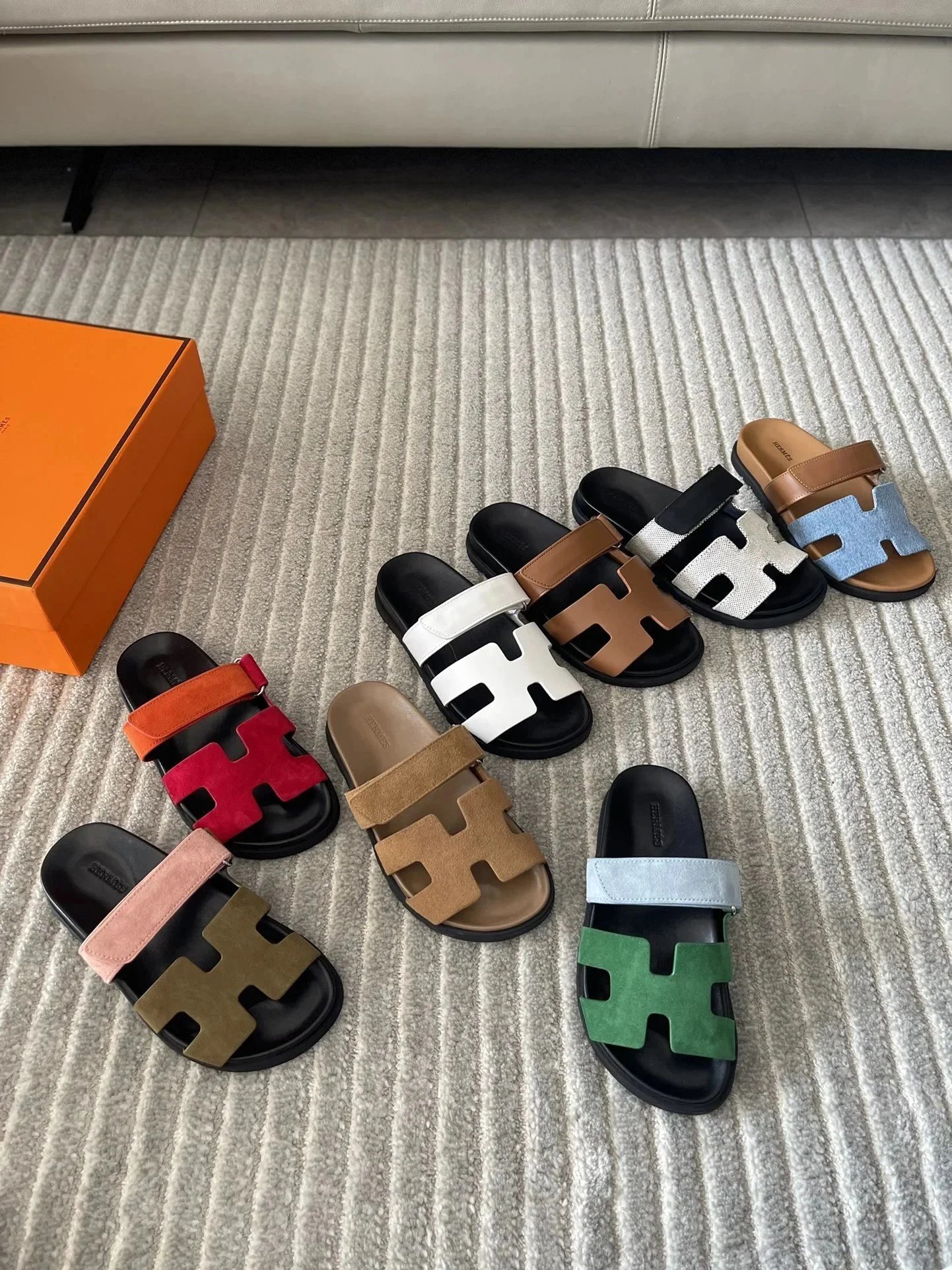 Hermès H Slides Sandals Women's Leather Slide Sandals