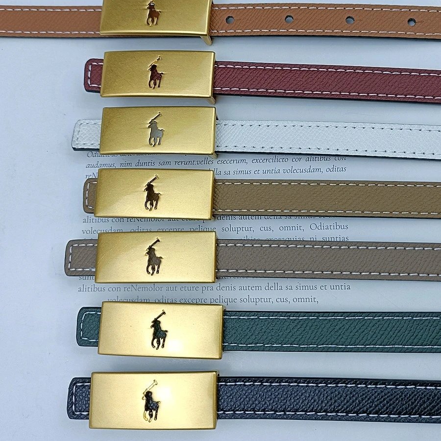 Ralph Lauren Leather Belt with Pony Logo Buckle