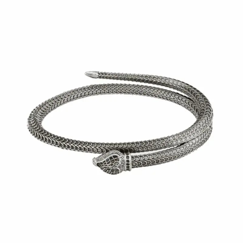 Serpenti Bracelet in Silver with Diamond Accents