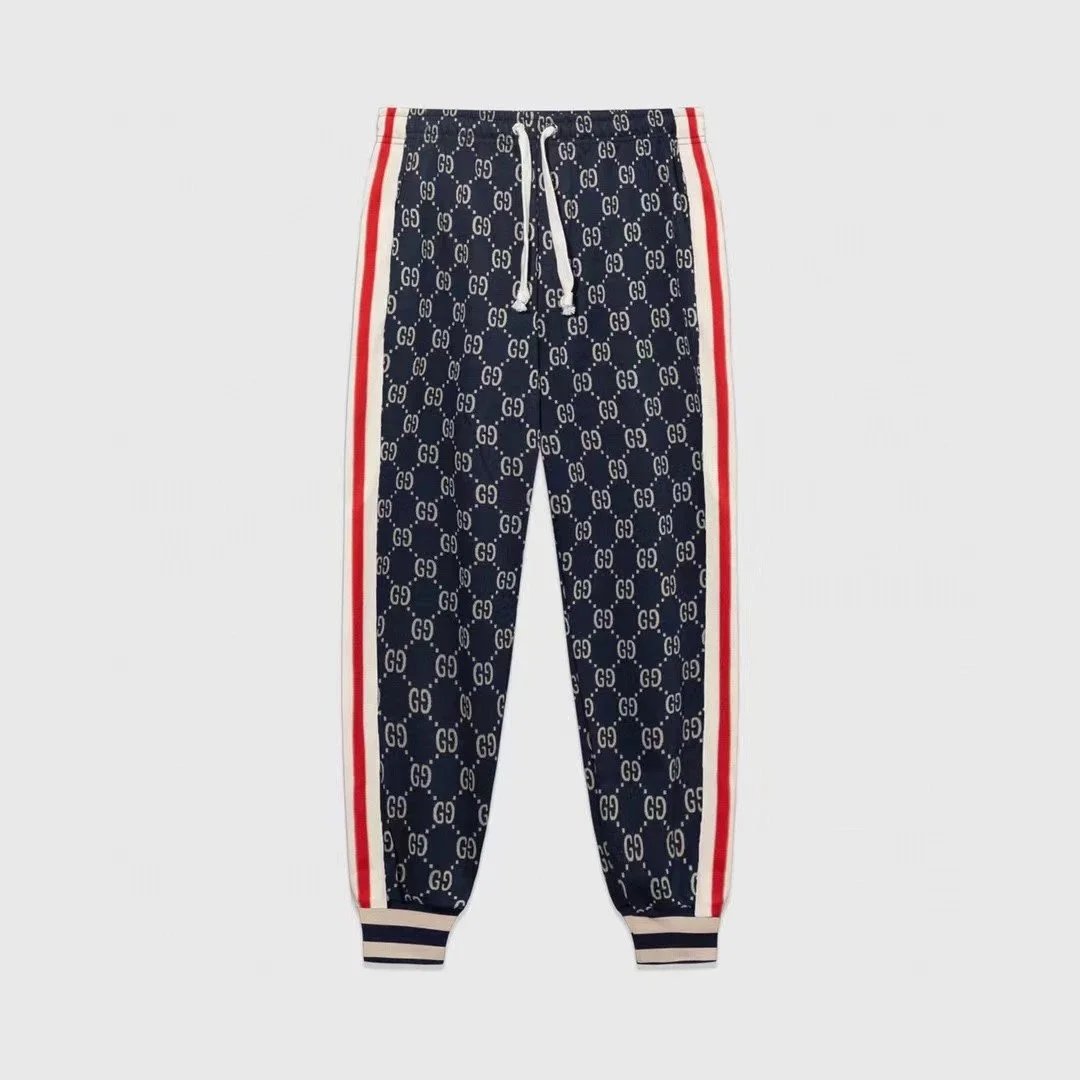 GG Monogram Track Pants with Red and White Stripes