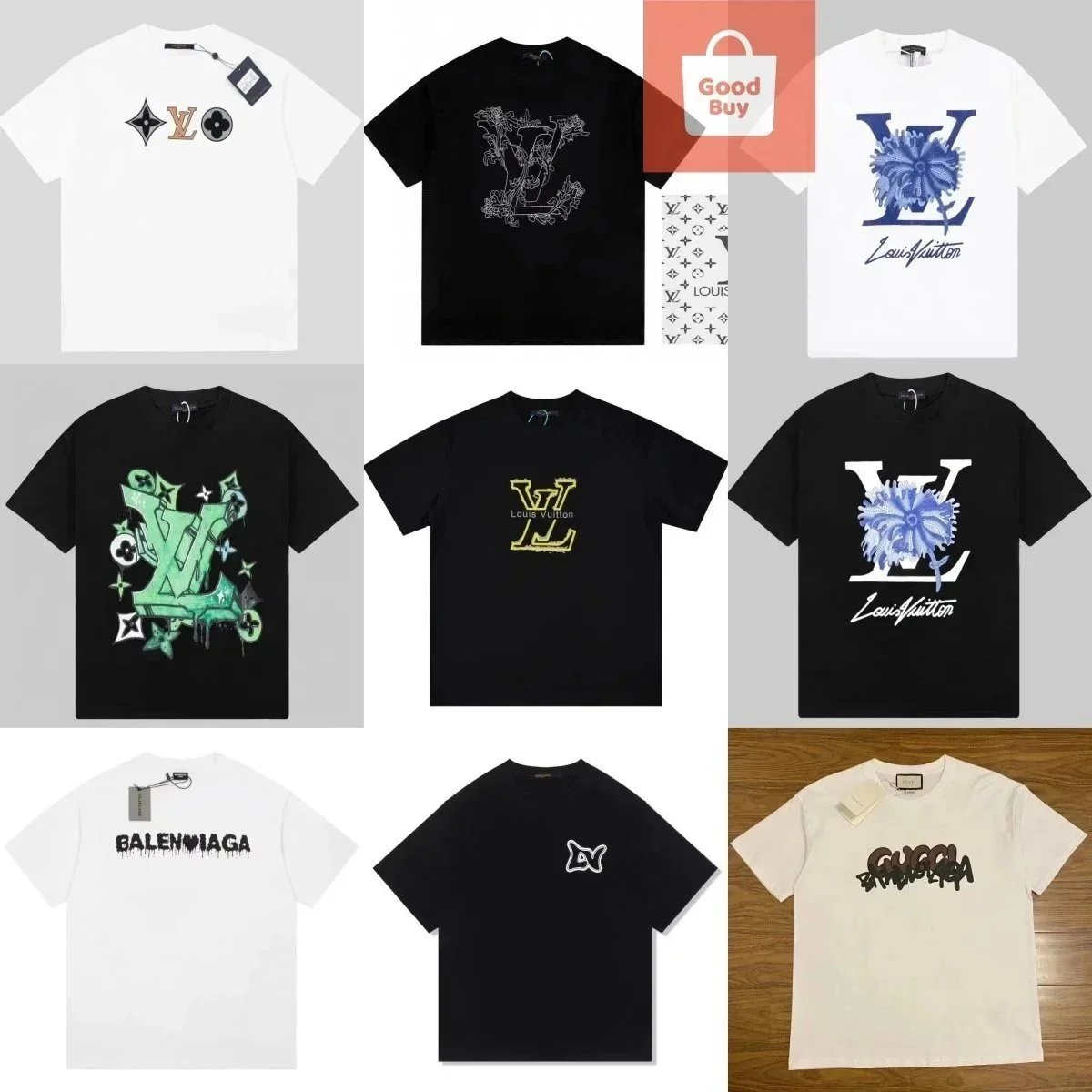 Louis Vuitton T-Shirts Men Fashion Logo Print Casual Tops