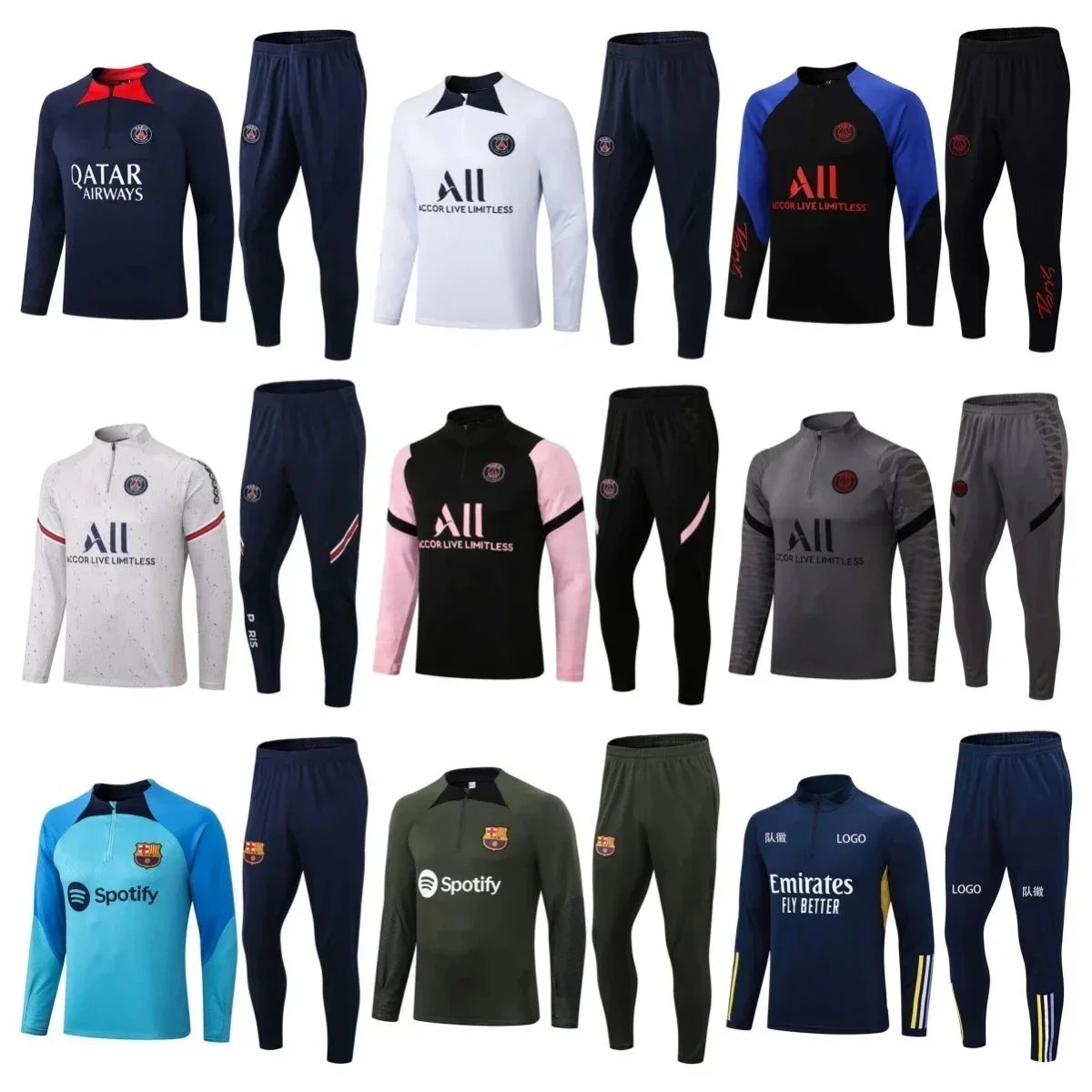 PSG Training Kit 2023-2024 Football Tracksuit Set Men's Sportswear