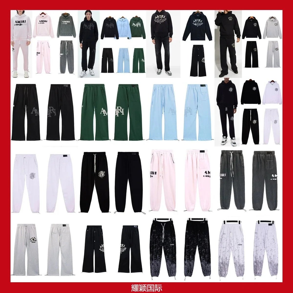 AMIRI Hoodie and Sweatpants Set for Men and Women