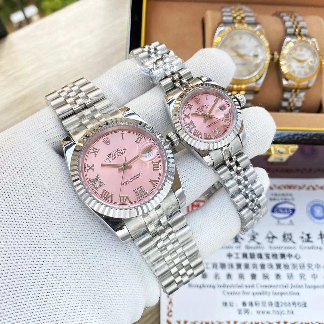 Rolex Oyster Perpetual Datejust Pink Dial Stainless Steel Watch