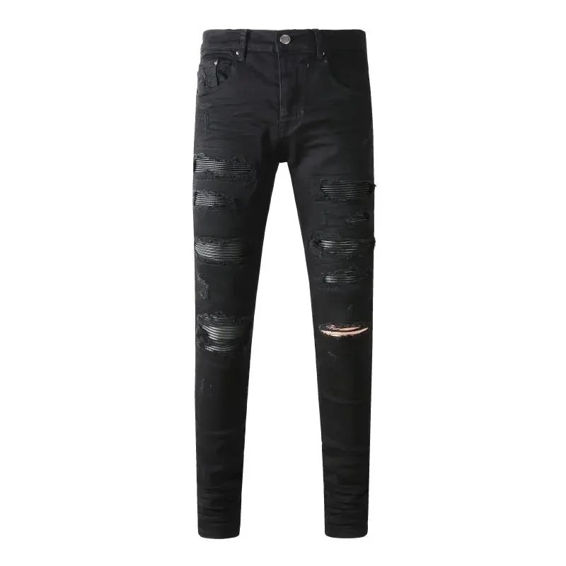 Men's Black Ripped Distressed Skinny Fit Jeans