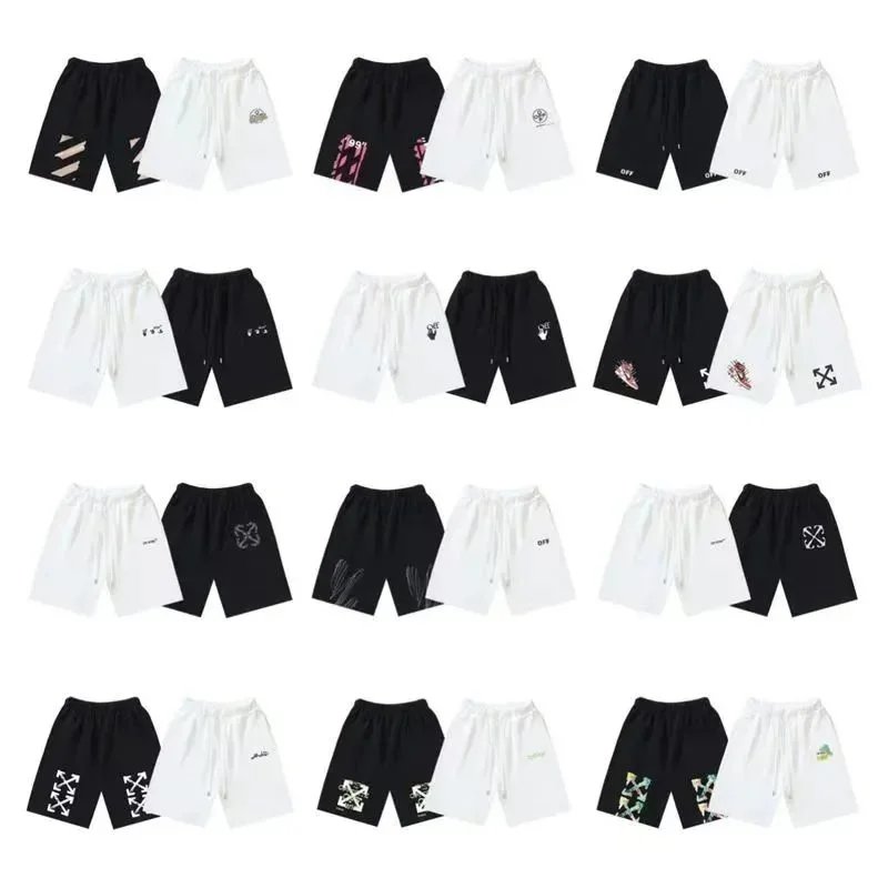 OFF-WHITE Men's Printed Cotton Shorts Black White