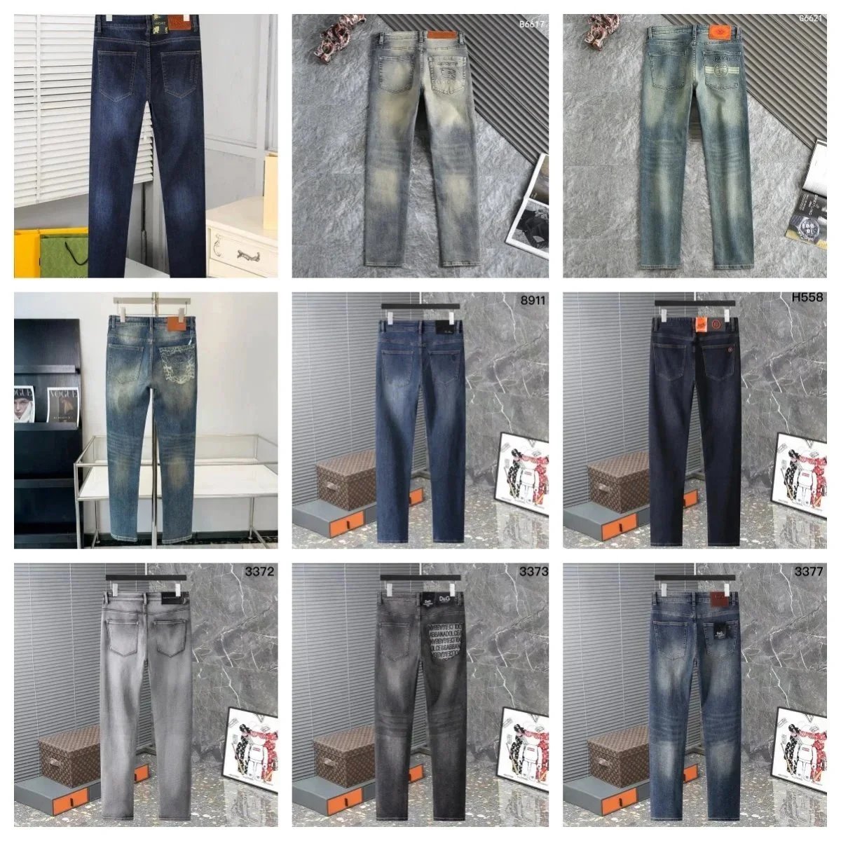 Men's Fashion Denim Jeans Slim Fit Casual Pants