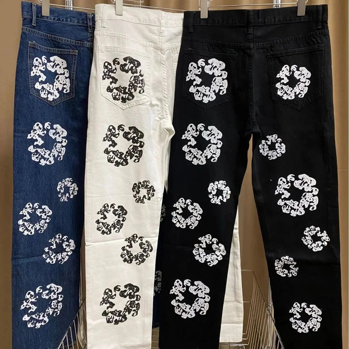 Stylish Printed Jeans with Unique Pattern Design