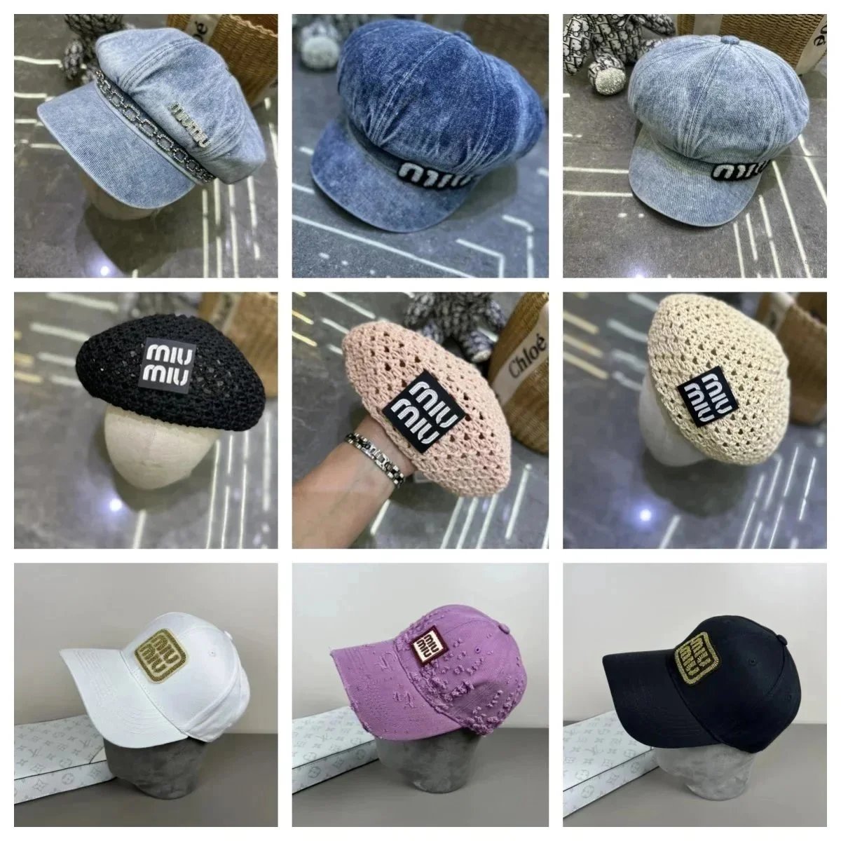 Miu Miu Caps Collection Fashionable Berets and Baseball Hats