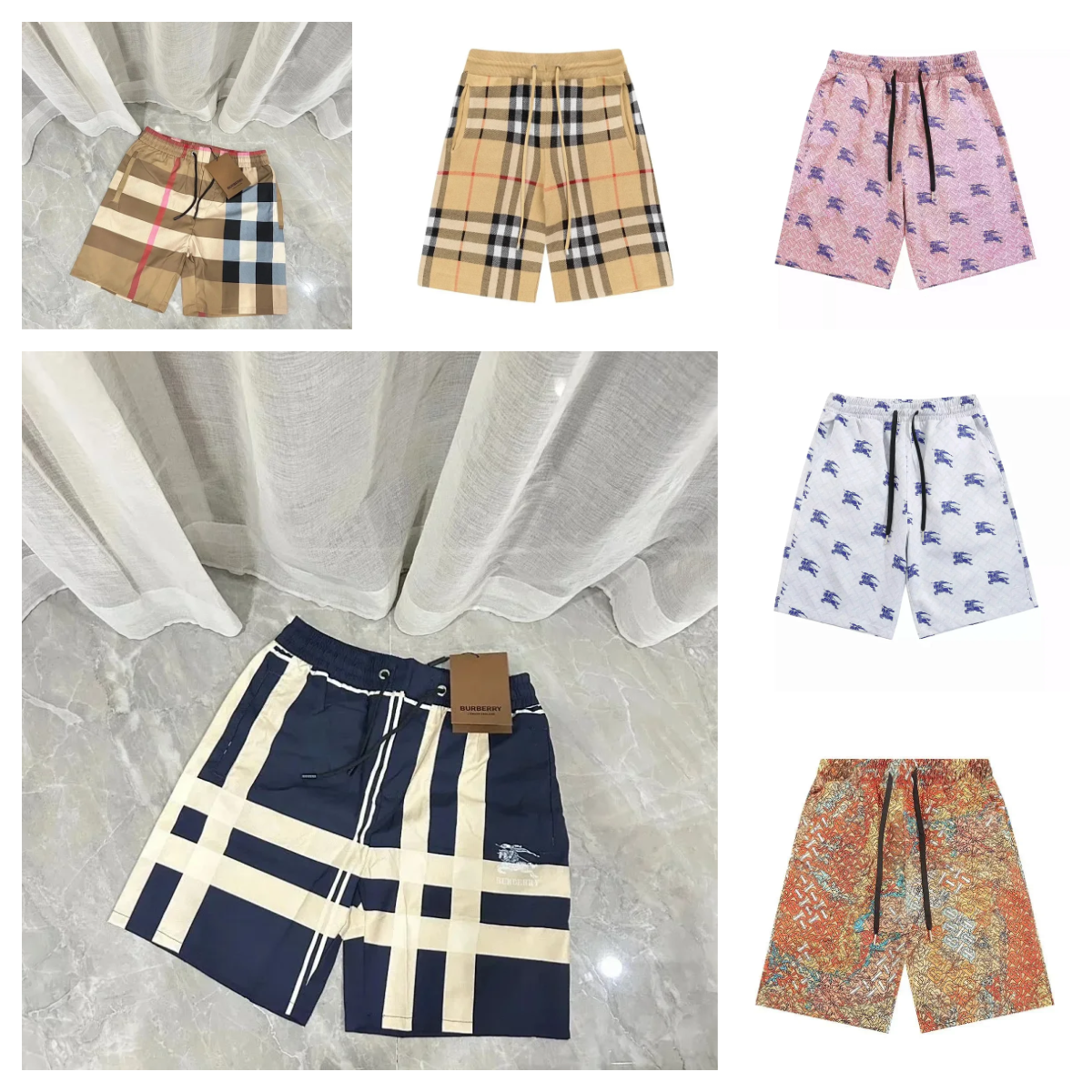Burberry Check Pattern Men's Shorts Fashion Swimwear