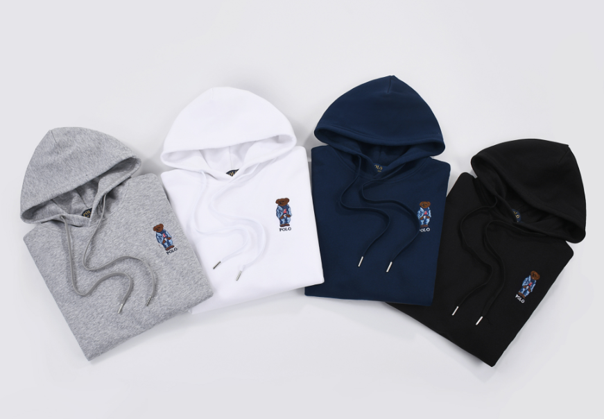 Polo Bear Hoodie Sweatshirt Men's Casual Pullover Hooded Sweater