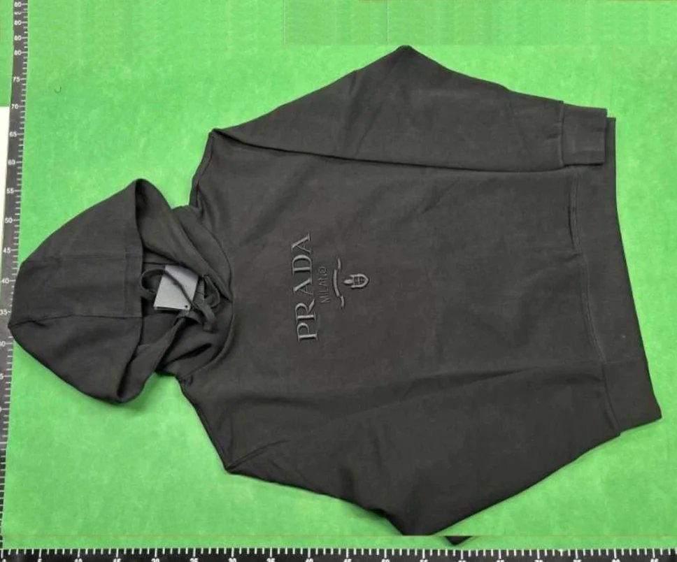 Prada Milano Logo Hoodie Black Sweatshirt Men's Fashion