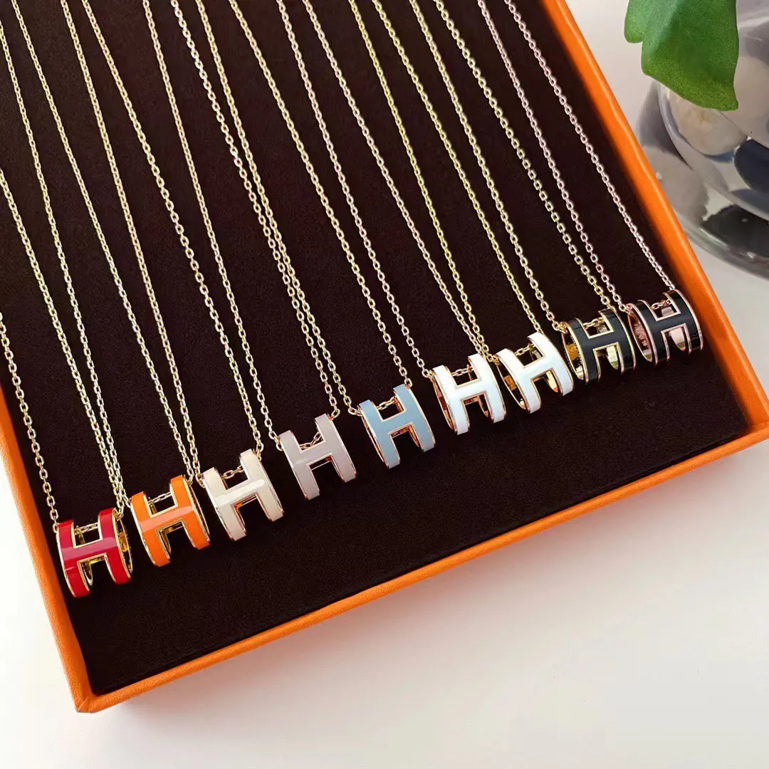 H Letter Pendant Necklaces in Multiple Colors and Styles
