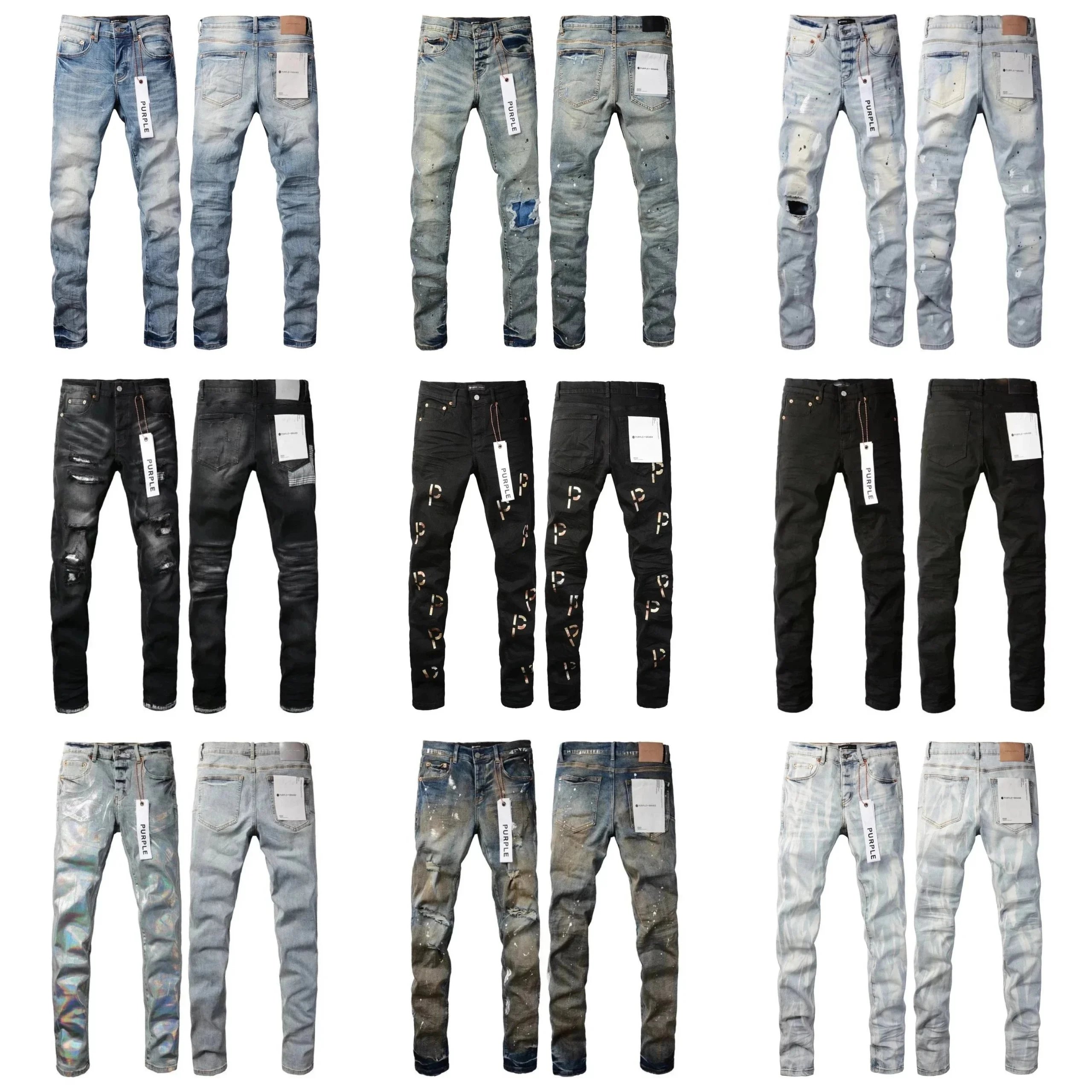 Men's Fashion Denim Jeans Slim Fit Ripped Distressed Pants