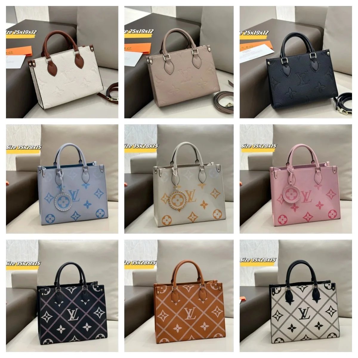 LV Monogram Canvas Tote Bag Women Fashion Handbag