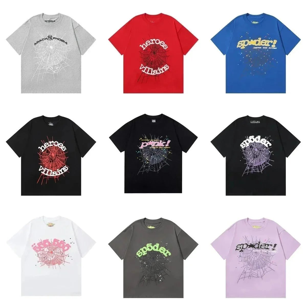 Spider Web Design T-Shirts for Men and Women - Heroes Villains Graphic Tee