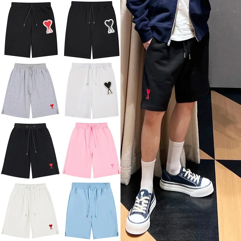 Cute Heart Logo Drawstring Shorts for Men Women Casual Summer Wear