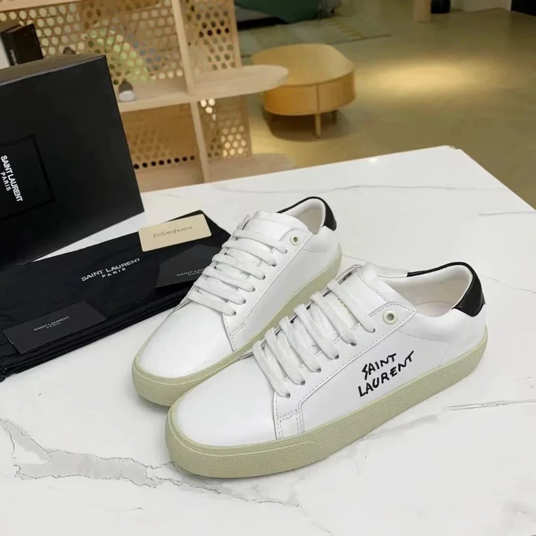 Saint Laurent White Leather Sneakers for Men and Women