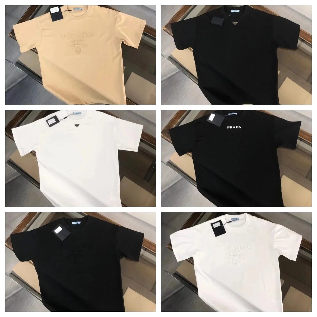 Prada Logo T-Shirt Men's Cotton Short Sleeve Tee