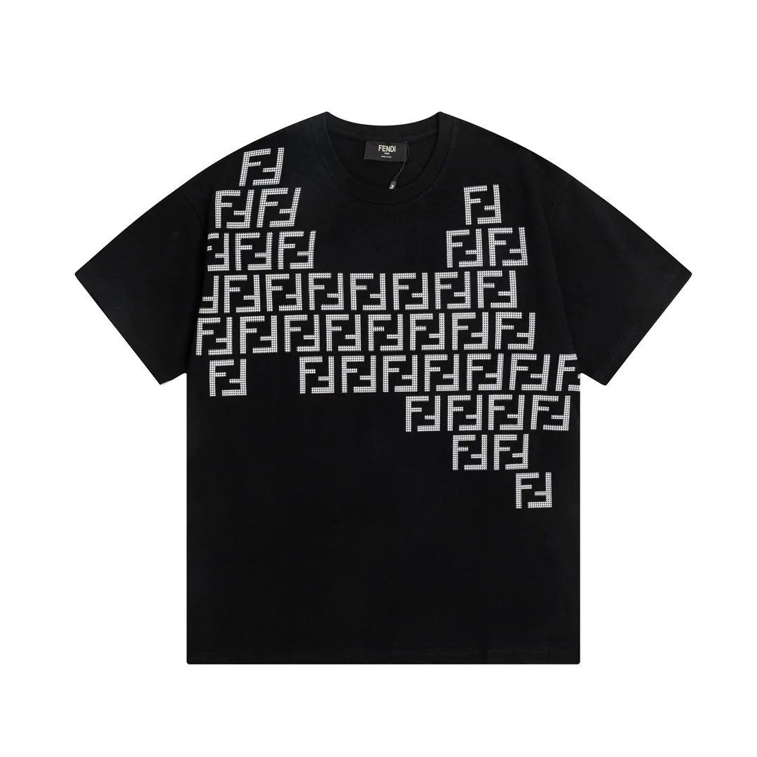 FENDI FF Logo Print Black T-Shirt