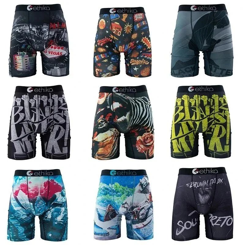 Cethika Men's Boxer Briefs with Bold Graphic Designs