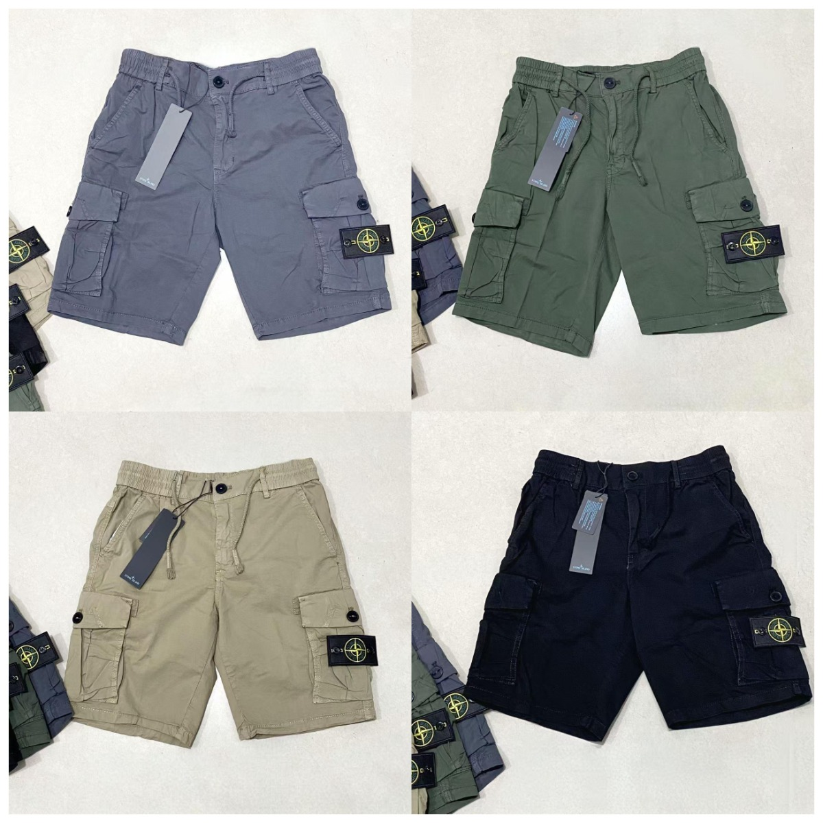 Stone Island Cargo Shorts Men's Military Style Utility Shorts