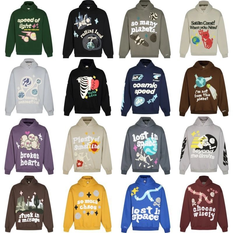 Cosmic Themed Hoodies with Space Designs and Fun Phrases