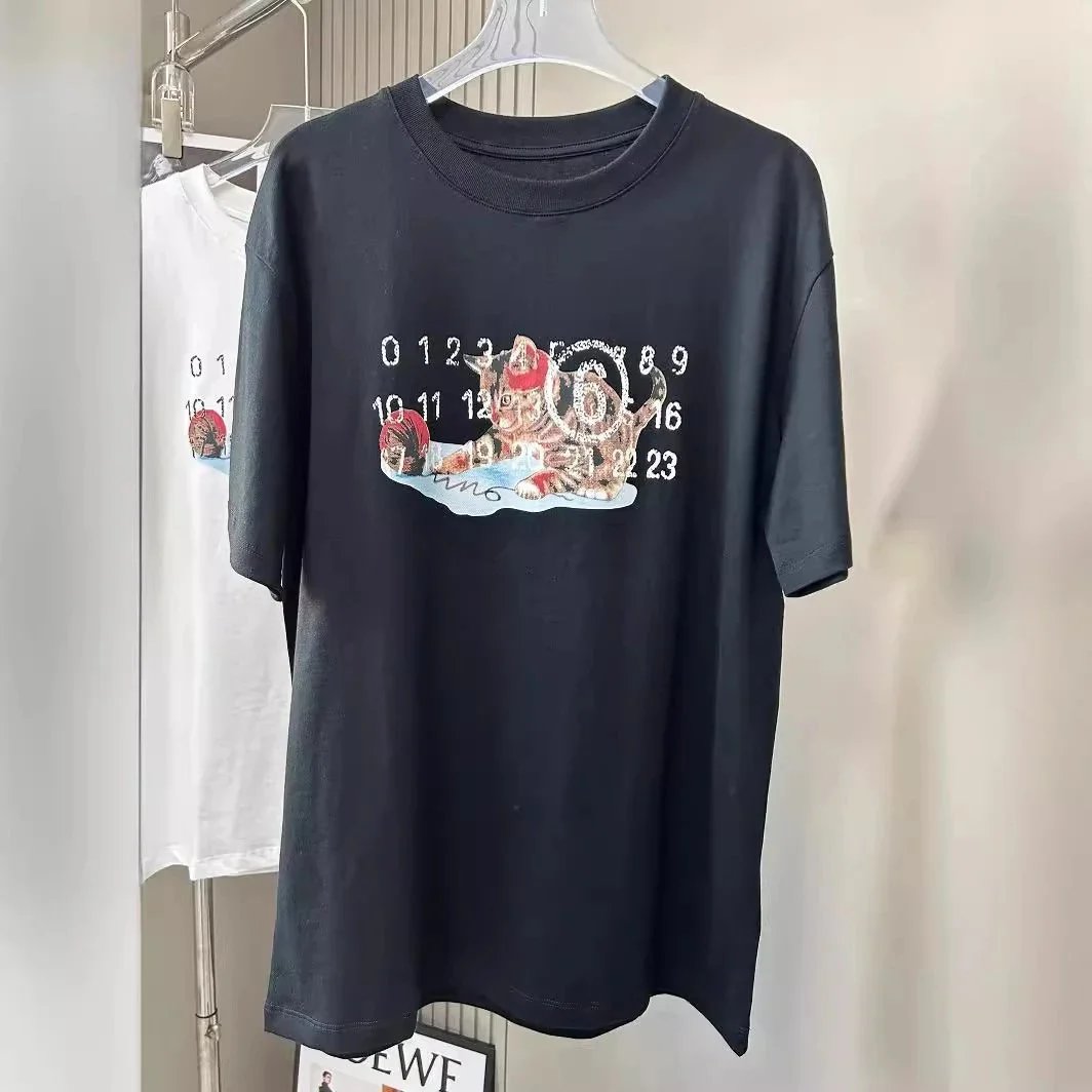 Cute Cat Print T-Shirt for Women Casual Fashion Summer Top
