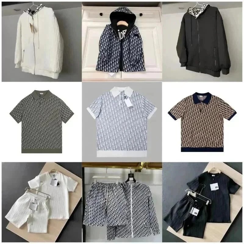 Dior Monogram Pattern Hoodies Jackets T-Shirts Sets for Men