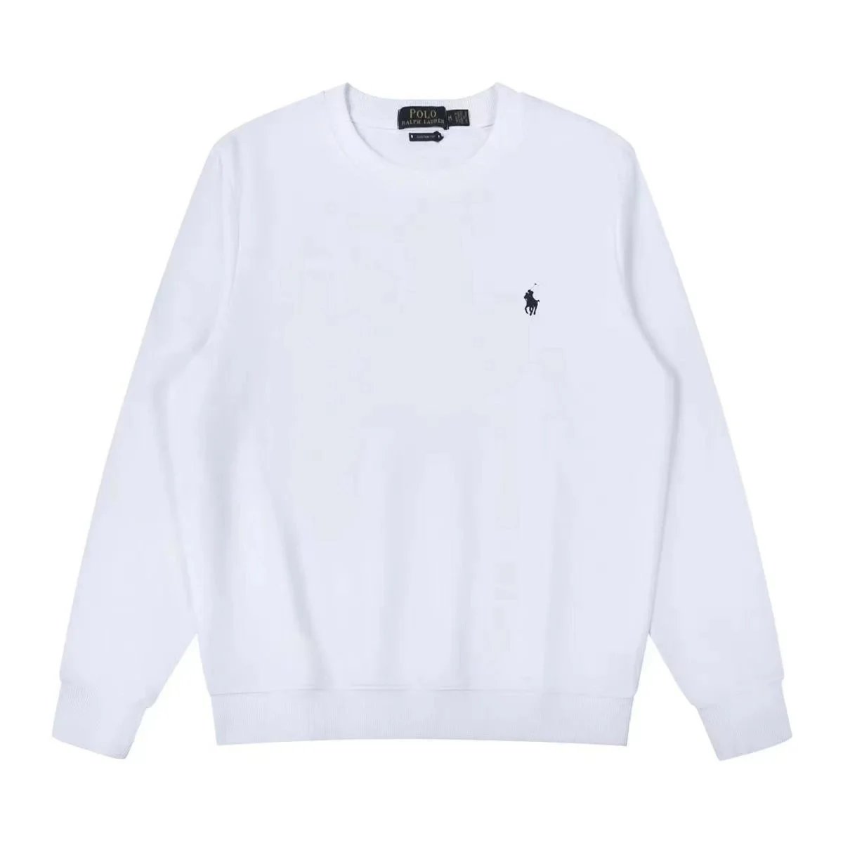 White Crewneck Sweatshirt with Pony Logo