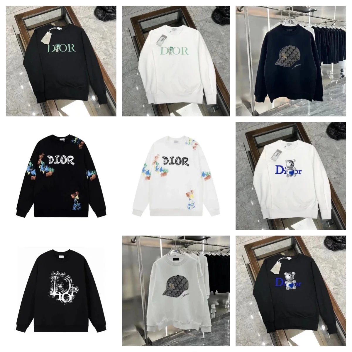 Dior Sweatshirts Collection - Fashionable Logo & Graphic Designs