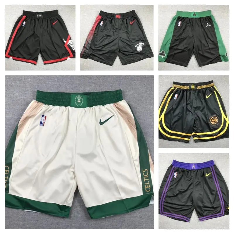 NBA Basketball Shorts for Men Women Celtics Lakers Warriors Heat Bulls