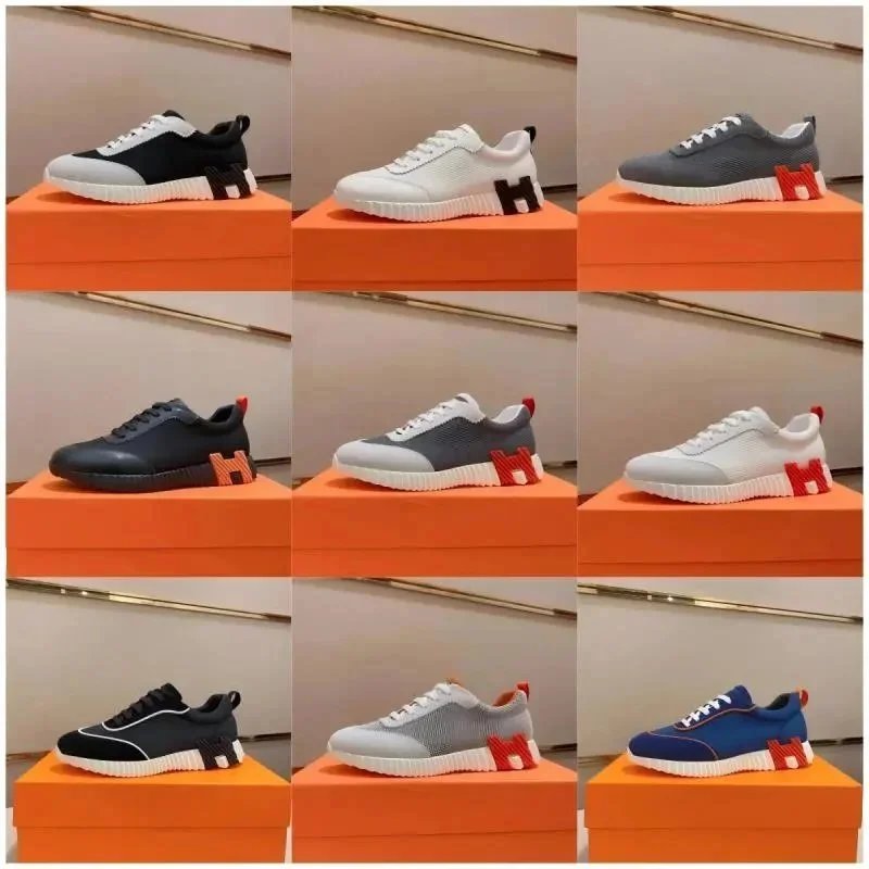 Hermès H Sneakers Men's Fashion Leather Shoes