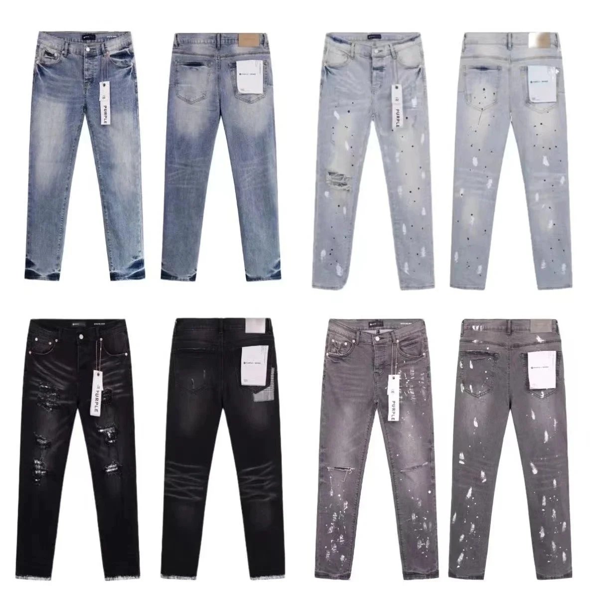 Distressed Skinny Jeans for Men and Women Fashion Denim Pants