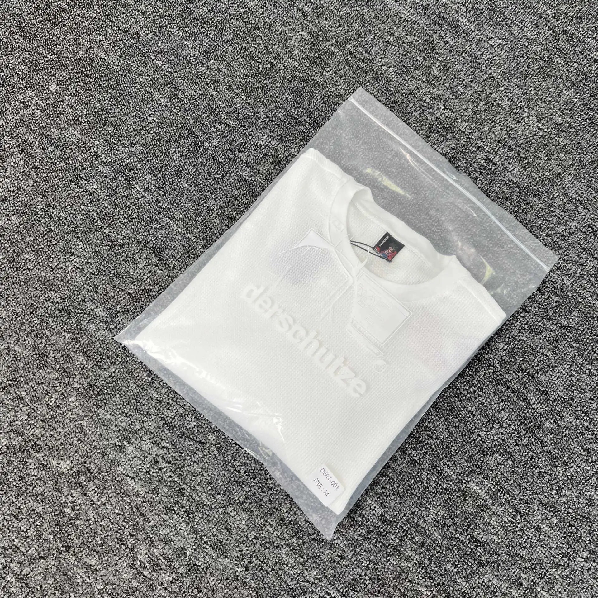 White Derschutze T-Shirt with Mesh Design and Logo Print