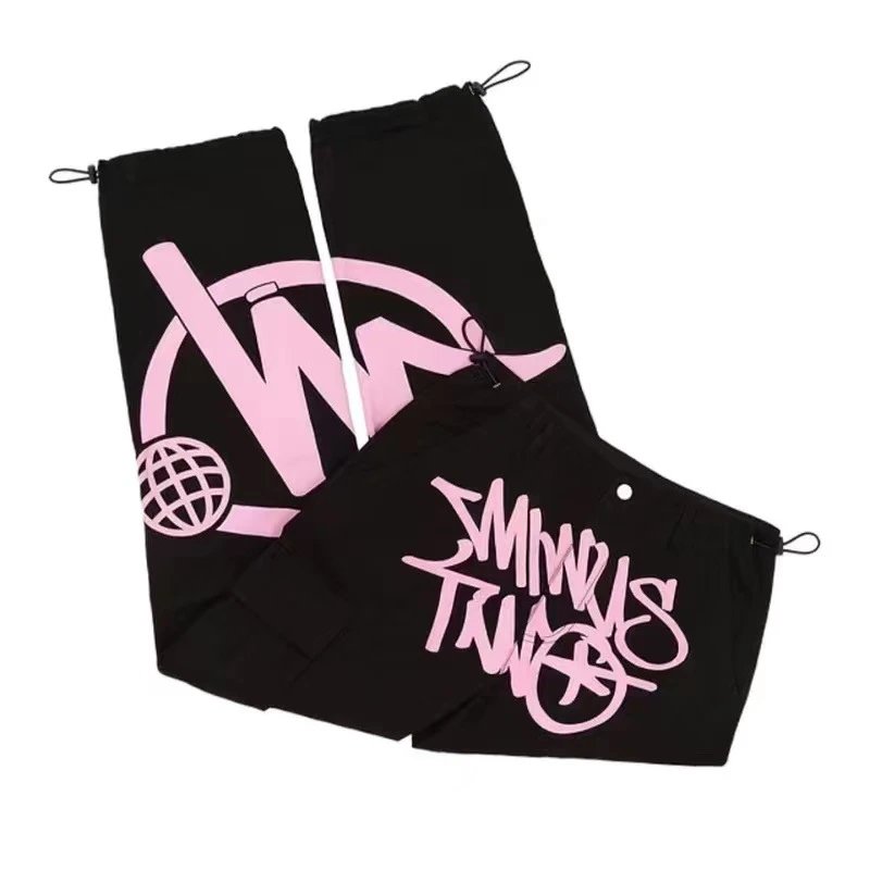 WMM Pink Logo Black Leggings and Shorts Set