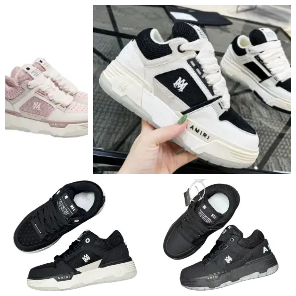 AMIRI Chunky Sneakers White Black Pink Fashion Sneakers for Men Women