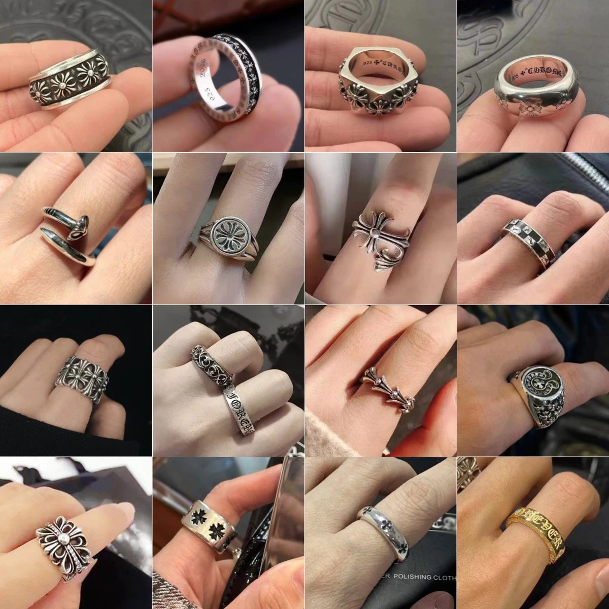 Sterling Silver Rings for Men and Women Vintage Floral Design Band Jewelry