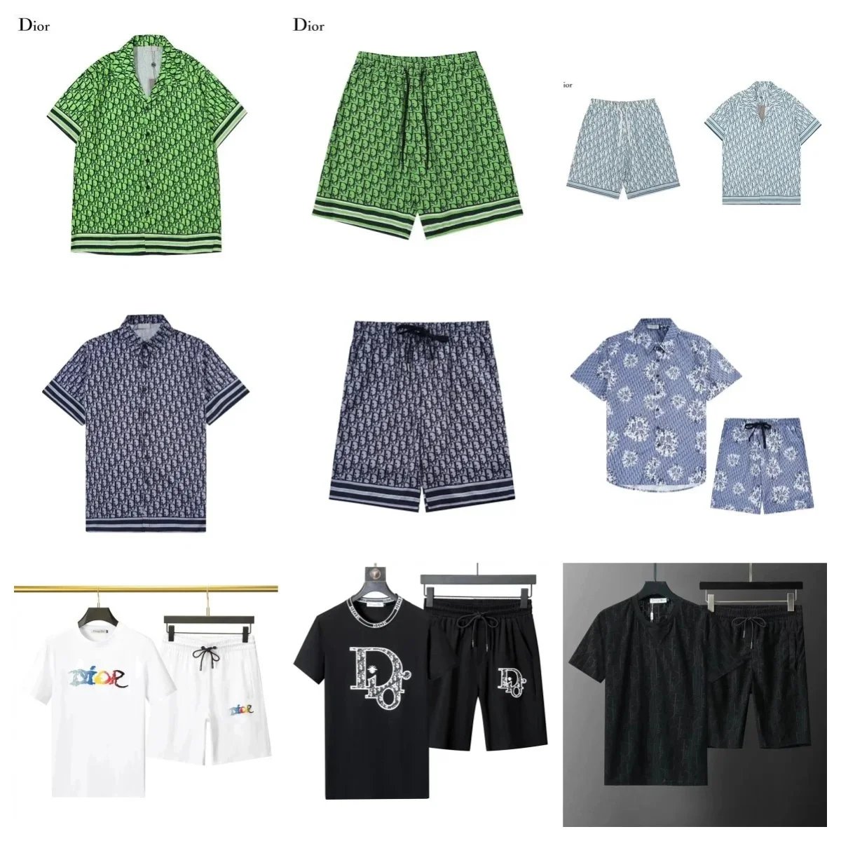 Dior Men's Printed Shorts and Shirts Sets