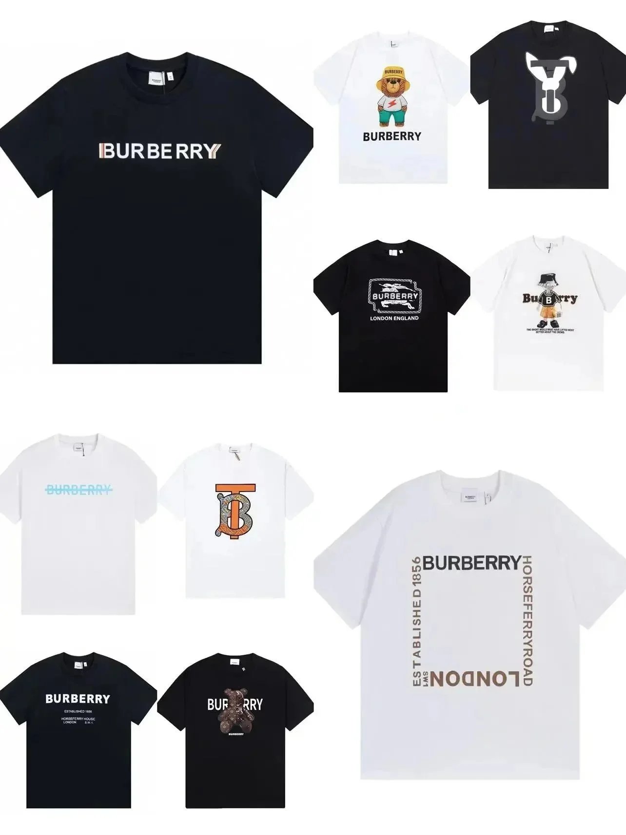 Burberry T-Shirts Men's Logo Graphic Tees Fashion Casual Wear