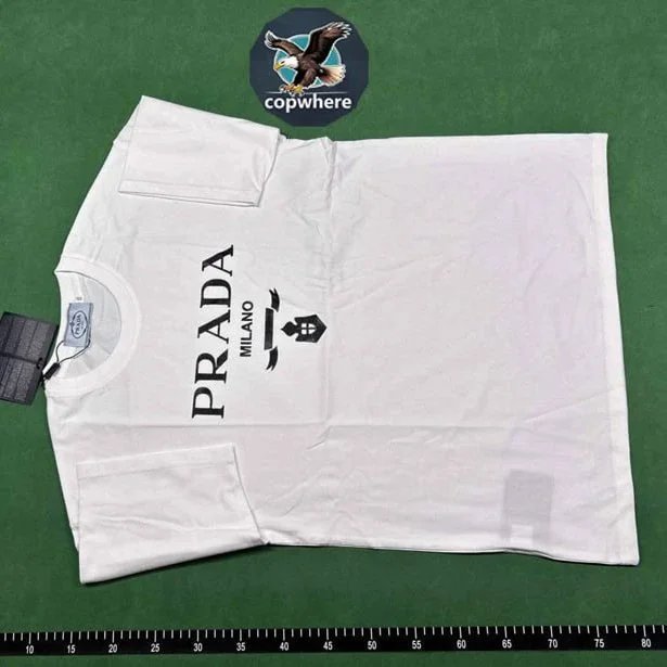 Prada Milano White T-Shirt with Logo Print